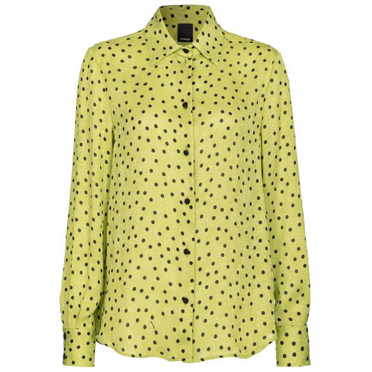 PINKO Green Polyester Shirt - Statement-Making Polka Dot Elegance