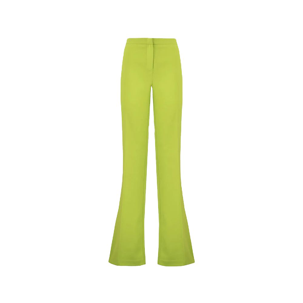 PINKO Green Polyester Flared Trousers