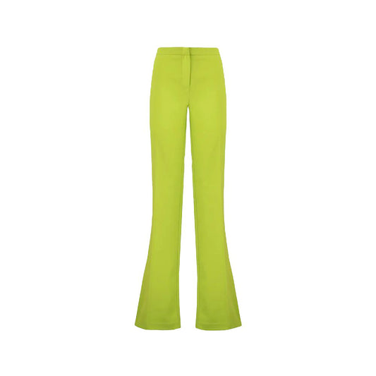 PINKO Green Polyester Flared Trousers