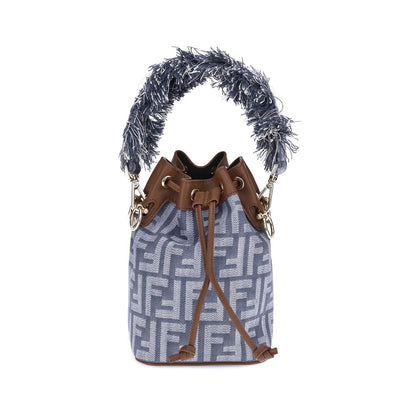 Fendi Mon Tresor Bucket Bag - Light Blue Cotton Elegance
