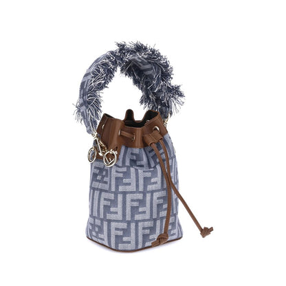 Fendi Mon Tresor Bucket Bag - Light Blue Cotton Elegance
