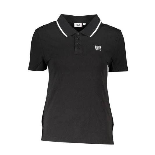 Fila Black Cotton Polo Shirt - Classic Comfort with a Modern Twist