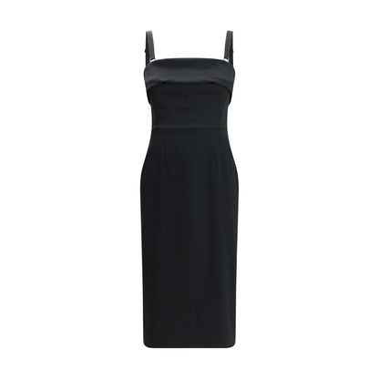 Dolce & Gabbana Satin Midi Dress: Elegant Feminine Silhouette