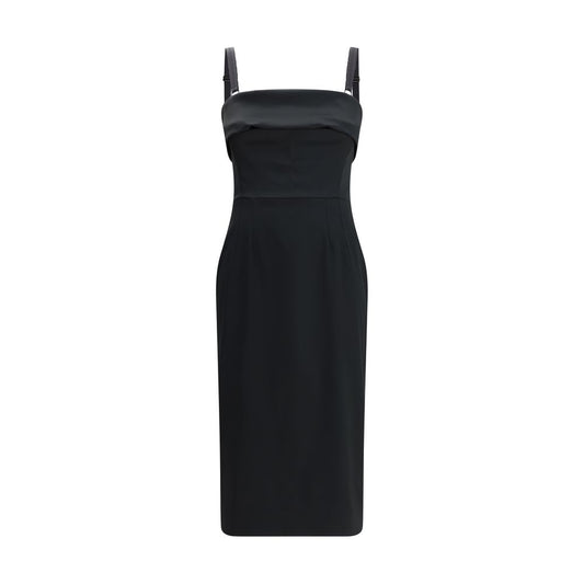 Dolce & Gabbana Satin Midi Dress: Elegant Feminine Silhouette