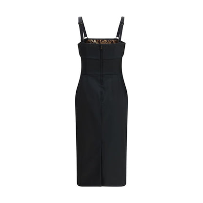 Dolce & Gabbana Satin Midi Dress: Elegant Feminine Silhouette