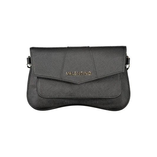 Mario Valentino Black Faux Leather Handbag with Adjustable Strap