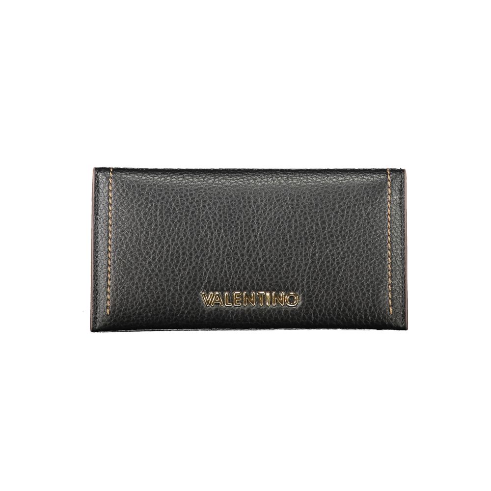 Mario Valentino Black Faux Leather Women Wallet with Coin Pouch