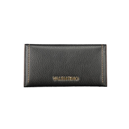 Mario Valentino Black Faux Leather Women Wallet with Coin Pouch