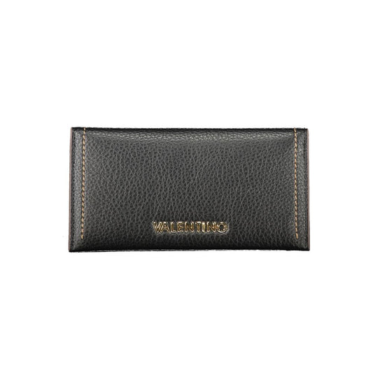 Mario Valentino Black Faux Leather Women Wallet with Coin Pouch