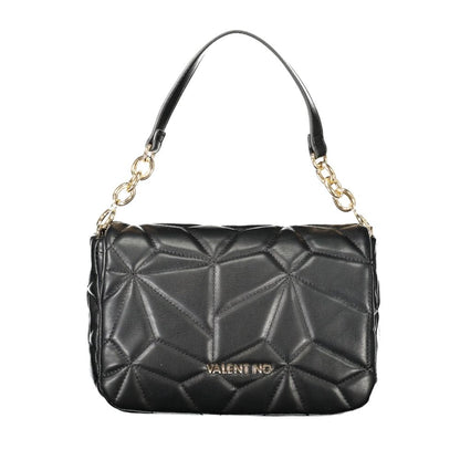 Mario Valentino Black Faux Leather Handbag with Chain Handle