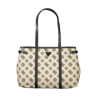 Guess Jeans Beige Cotton Beyza Handbag