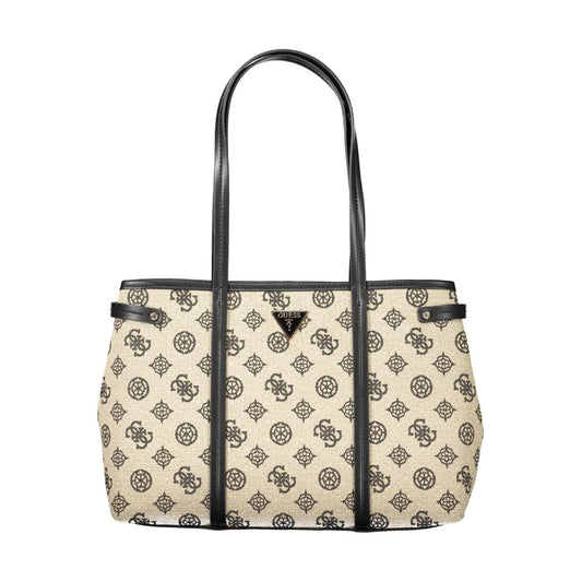 Guess Jeans Beige Cotton Beyza Handbag
