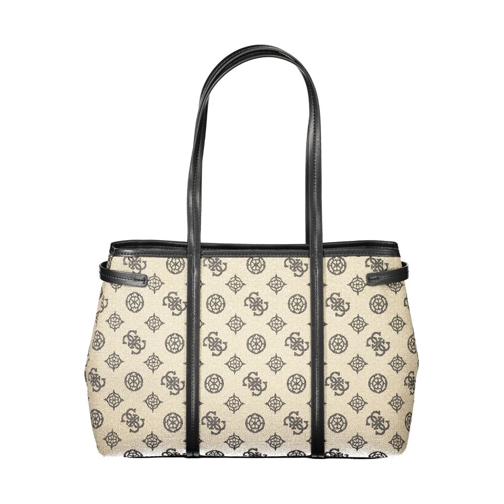 Guess Jeans Beige Cotton Beyza Handbag