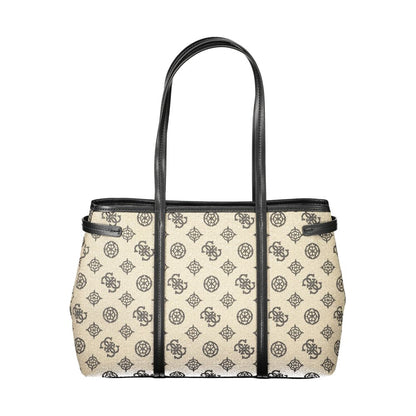 Guess Jeans Beige Cotton Beyza Handbag