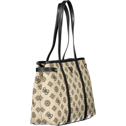 Guess Jeans Beige Cotton Beyza Handbag