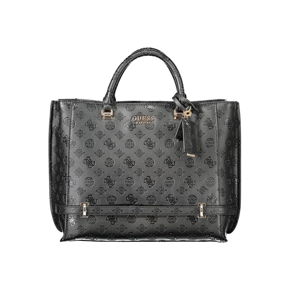Guess Jeans Black ZARELA Handbag – Faux Leather, Stylish Design
