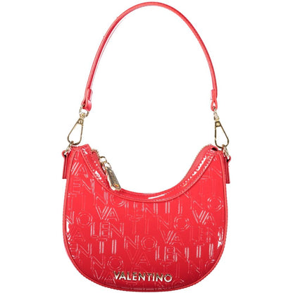 Mario Valentino Red Faux Leather Handbag with Adjustable Strap