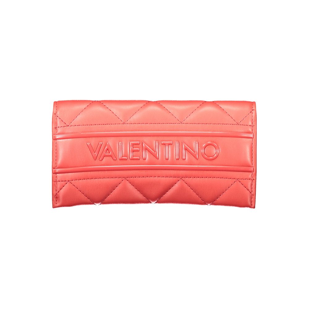 Mario Valentino Red Faux Leather Women Wallet with Zip Closure