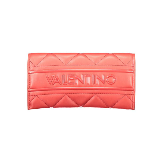 Mario Valentino Red Faux Leather Women Wallet with Zip Closure