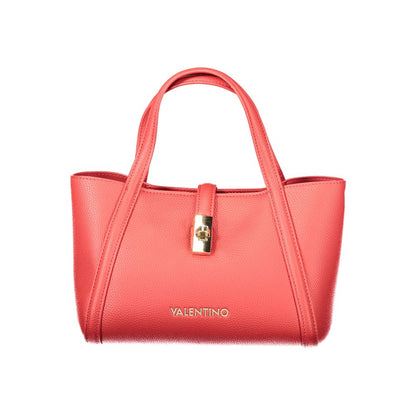 Mario Valentino Red Faux Leather Women's Handbag with Iconic Logo