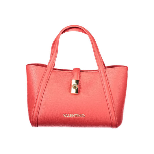 Mario Valentino Red Faux Leather Women's Handbag with Iconic Logo
