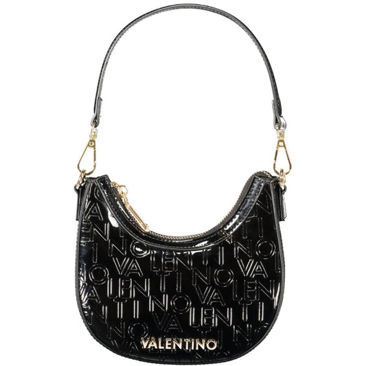 Mario Valentino Black Faux Leather Women Handbag with Iconic Logo