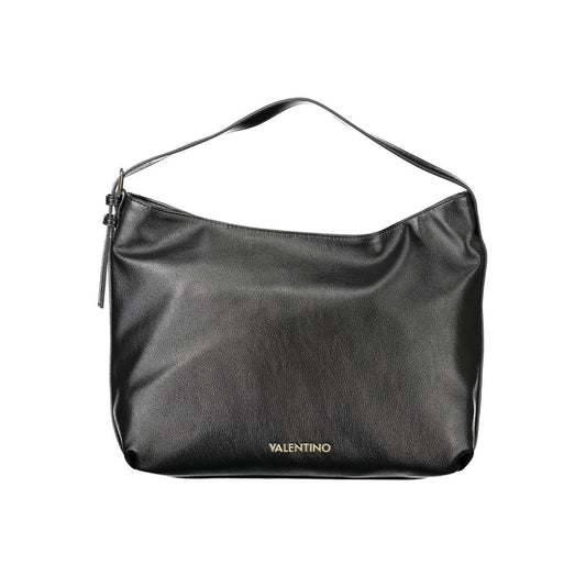 Mario Valentino Black Faux Leather Handbag with Adjustable Strap