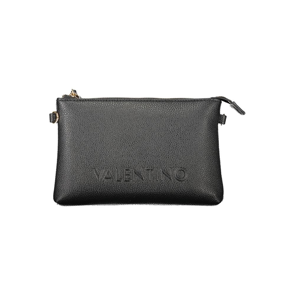 Mario Valentino Black Faux Leather Women's Handbag with Removable Strap
