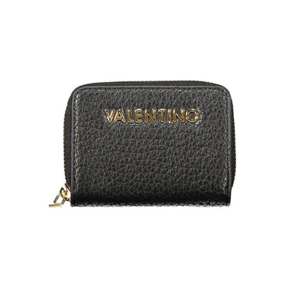 Mario Valentino Black Faux Leather Women Wallet with Removable Coin Pouch