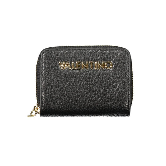 Mario Valentino Black Faux Leather Women Wallet with Removable Coin Pouch