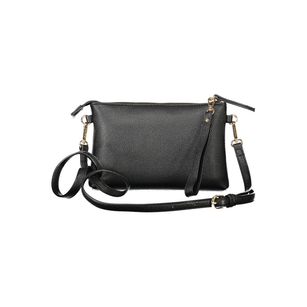 Mario Valentino Black Faux Leather Women's Handbag with Removable Strap