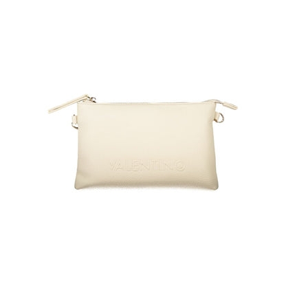 Mario Valentino Beige Faux Leather Women's Handbag with Adjustable Strap