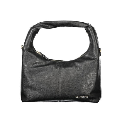 Mario Valentino Black Faux Leather Handbag with Signature Logo