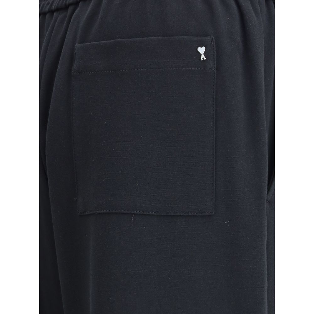 Ami Paris Cotton Wide-Leg Pants