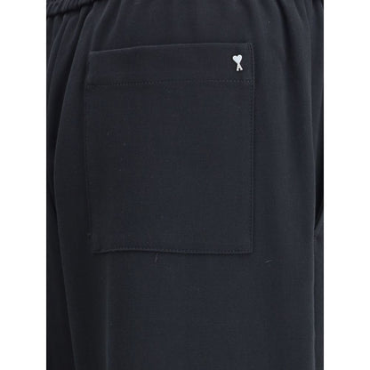 Ami Paris Cotton Wide-Leg Pants
