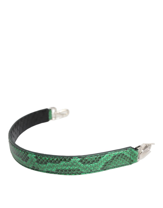 Dolce & Gabbana Black Green Exotic Leather Shoulder Strap Bag
