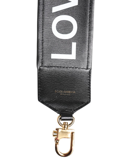 Dolce & Gabbana Black Leopard Print Reversible Shoulder Strap