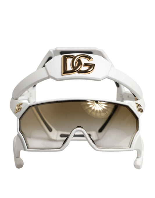 Dolce & Gabbana White Acetate Next Generation Runway Mask Sunglasses