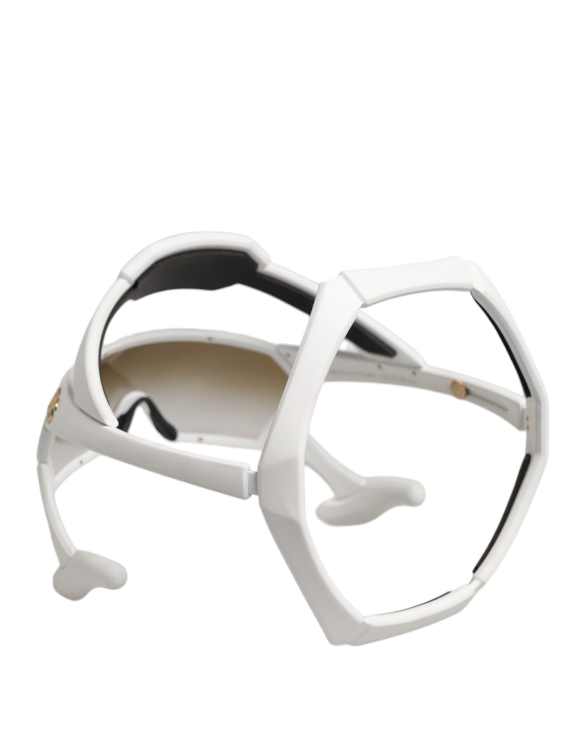 Dolce & Gabbana White Acetate Next Generation Runway Mask Sunglasses