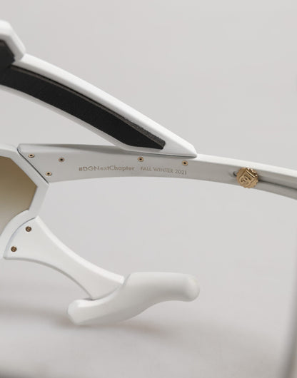 Dolce & Gabbana White Acetate Next Generation Runway Mask Sunglasses