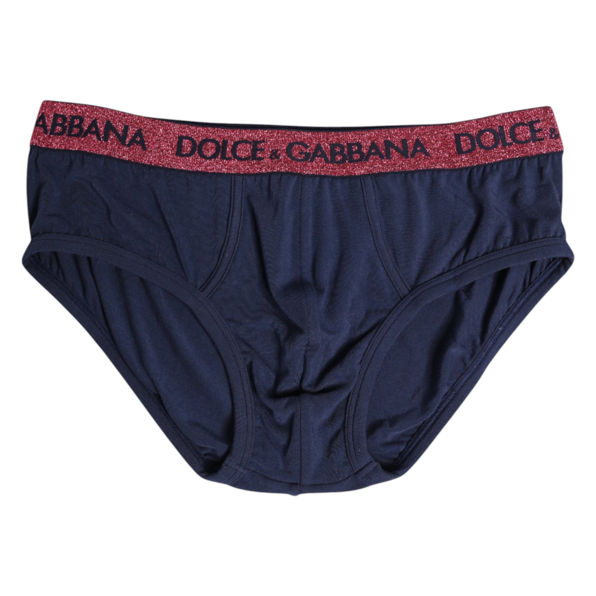 Dolce & Gabbana Blue Red Logo Stretch Brief Underwear