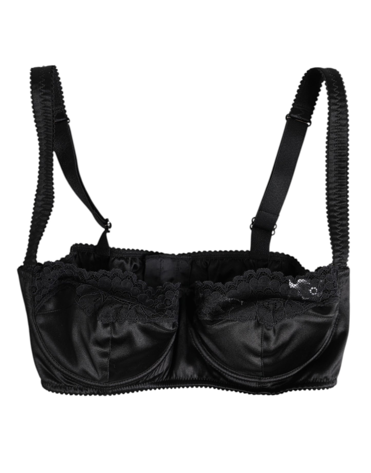 Dolce & Gabbana Black Silk Underwired Balconette Bra