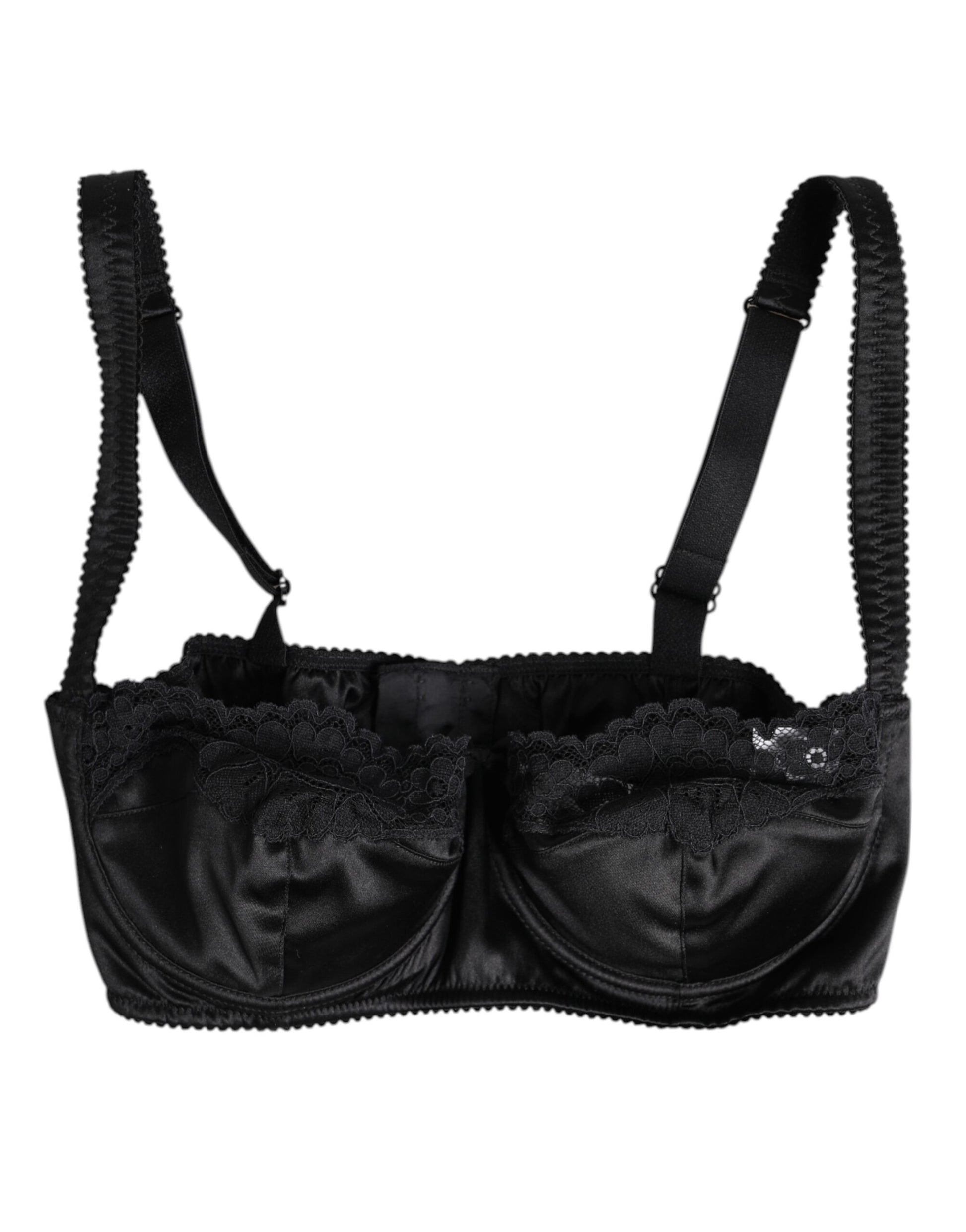 Dolce & Gabbana Black Silk Underwired Balconette Bra