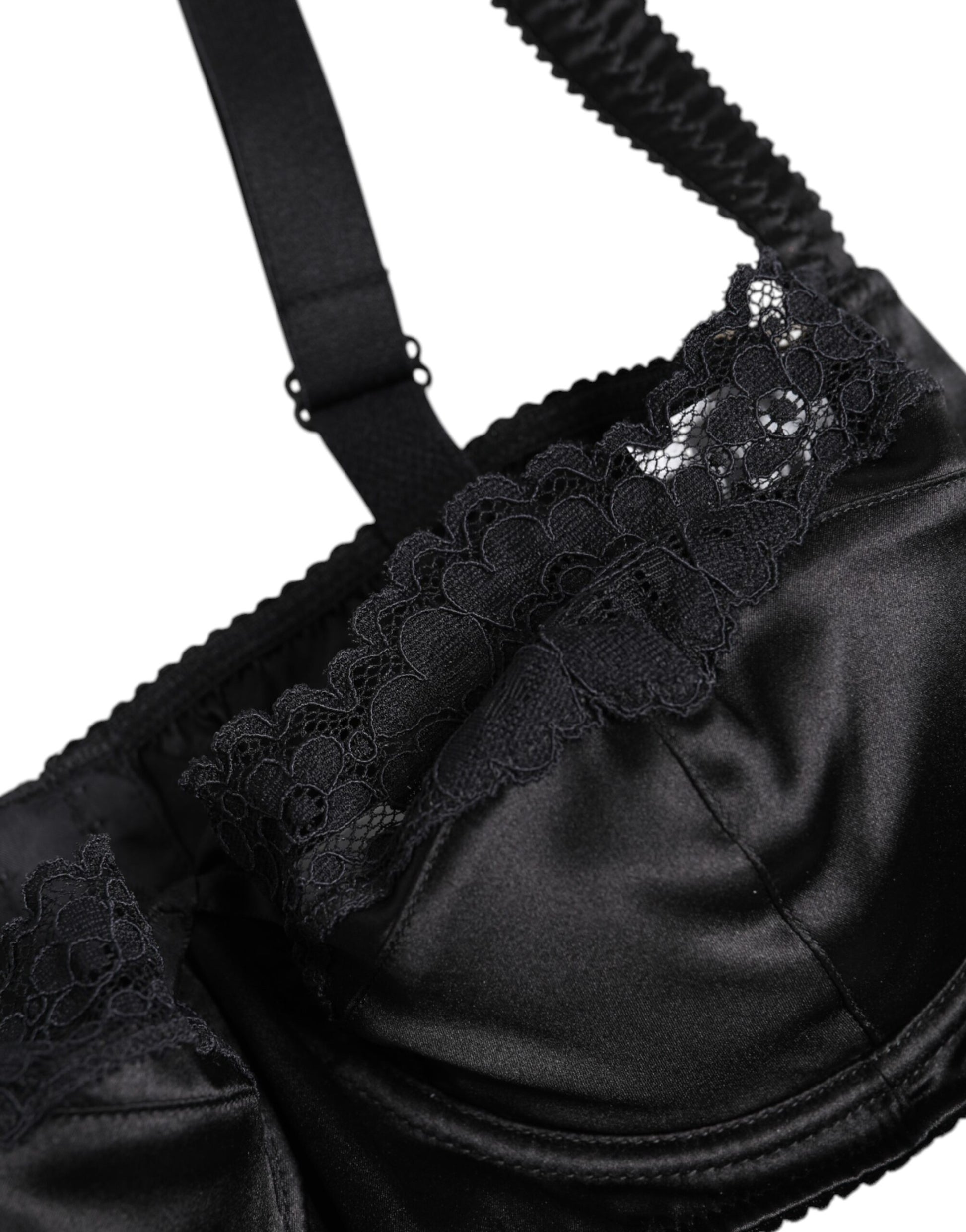 Dolce & Gabbana Black Silk Underwired Balconette Bra