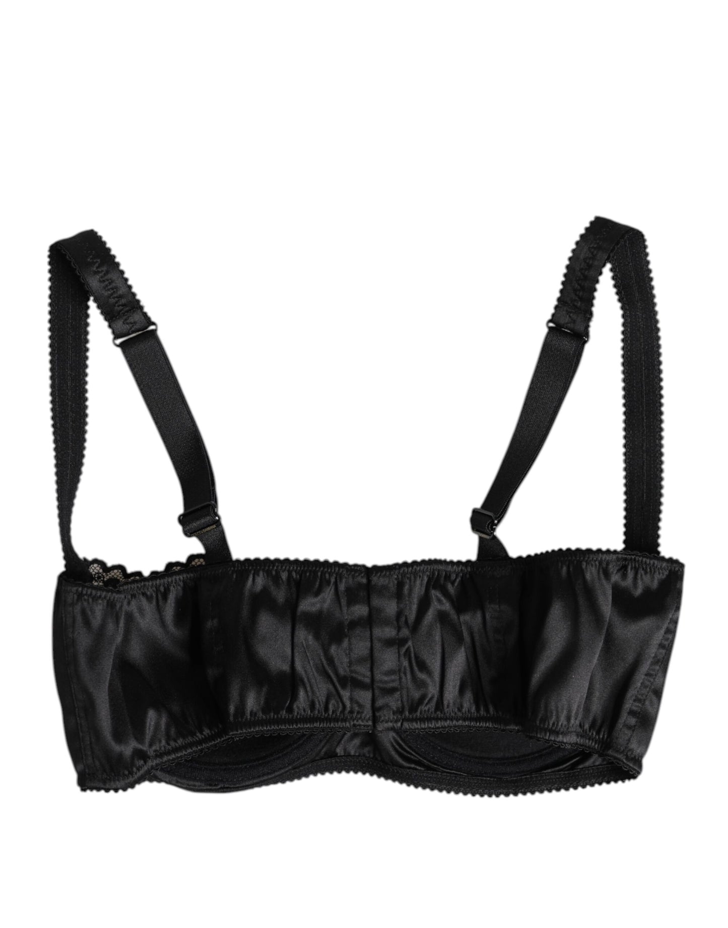 Dolce & Gabbana Black Silk Underwired Balconette Bra