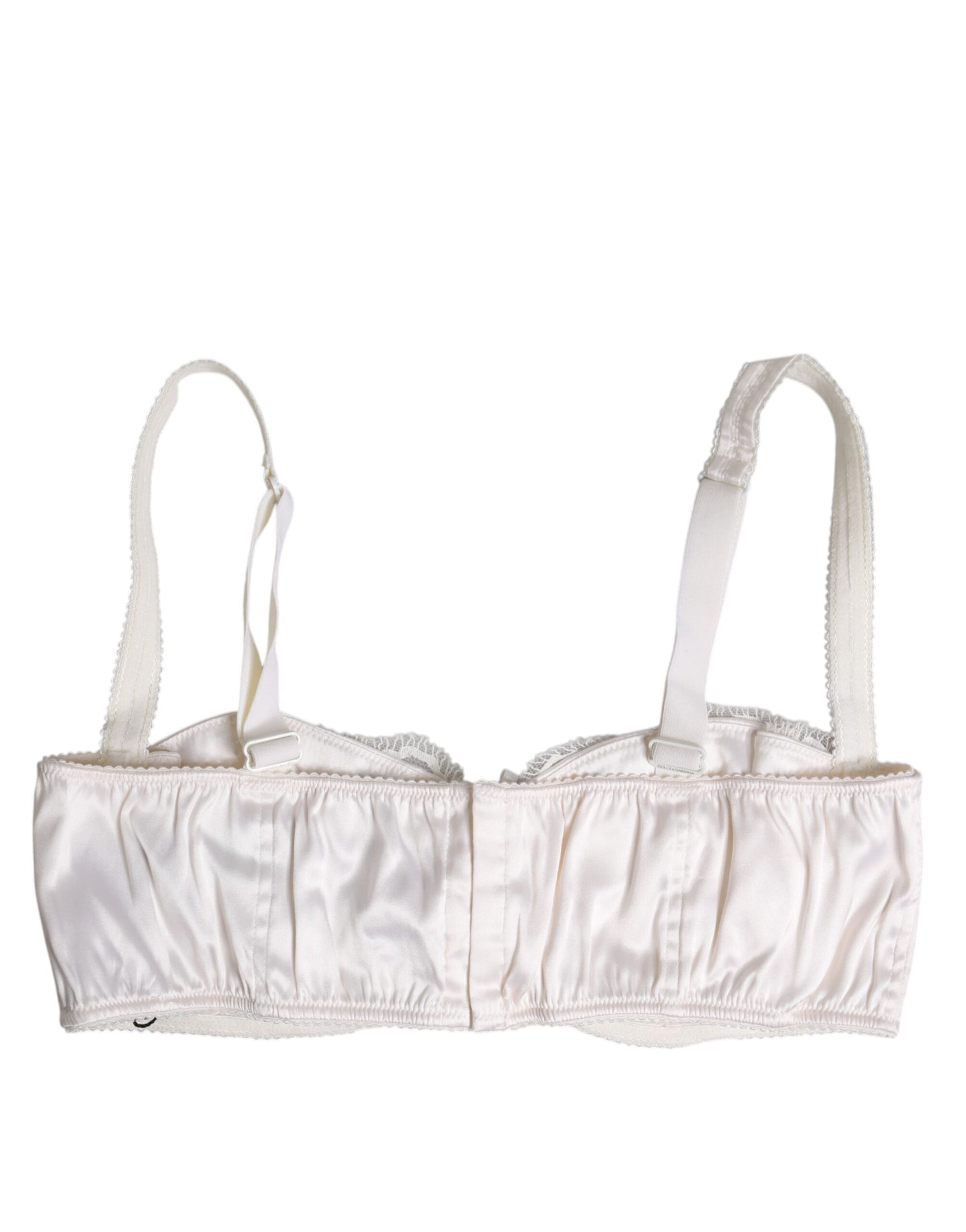 Dolce & Gabbana White Silk Underwired Balconette Bra