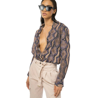 PINKO Multicolor Viscose Statement Shirt