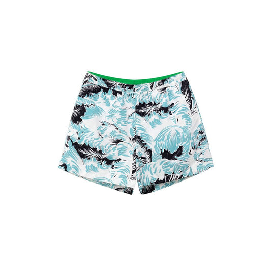 Bottega Veneta White Feather Print Boxer Swim Shorts for Men