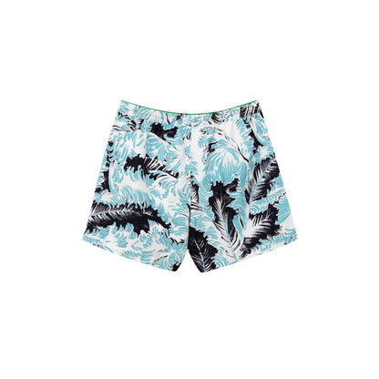Bottega Veneta White Feather Print Boxer Swim Shorts for Men