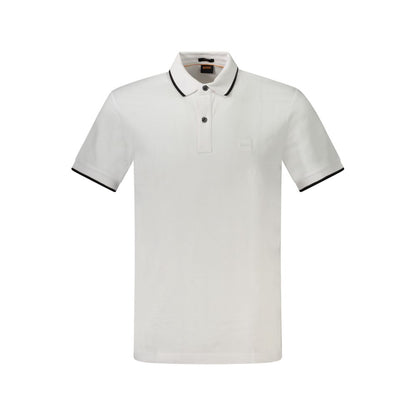 Hugo Boss White Cotton Polo Shirt - Slim Fit Elegance